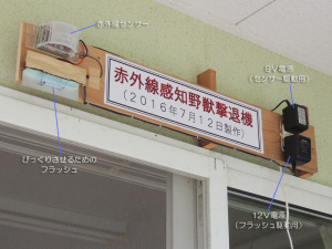 赤外線感知野獣撃退機
